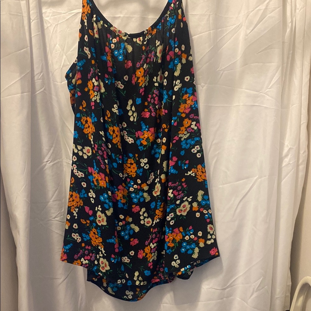CAbi Black Spaghetti Strap Asymmetrical Tank Top